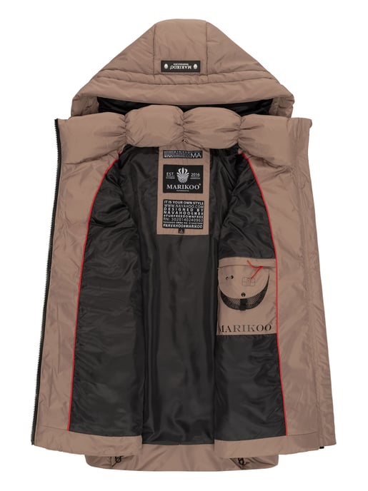 Marikoo dames gewatteerd vest – Zarinaa, licht met afneembare capuchon - Image 5