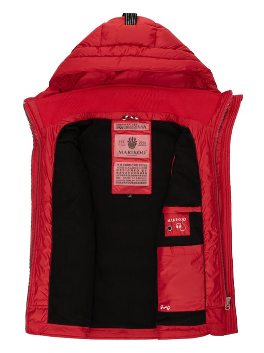 Marikoo dames gewatteerd vest – Taisaa, licht met capuchon & snackvak - Image 6