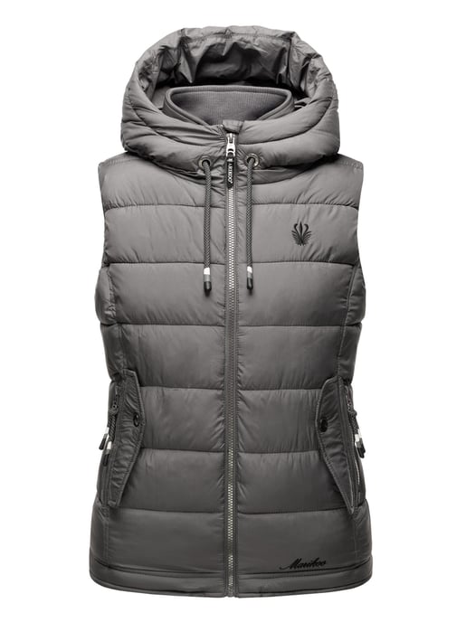 Marikoo dames gewatteerd vest – Taisaa, licht met capuchon & snackvak - Image 2