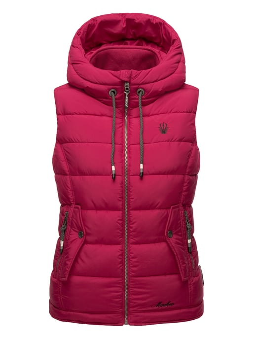 Marikoo dames gewatteerd vest – Taisaa, licht met capuchon & snackvak - Image 2