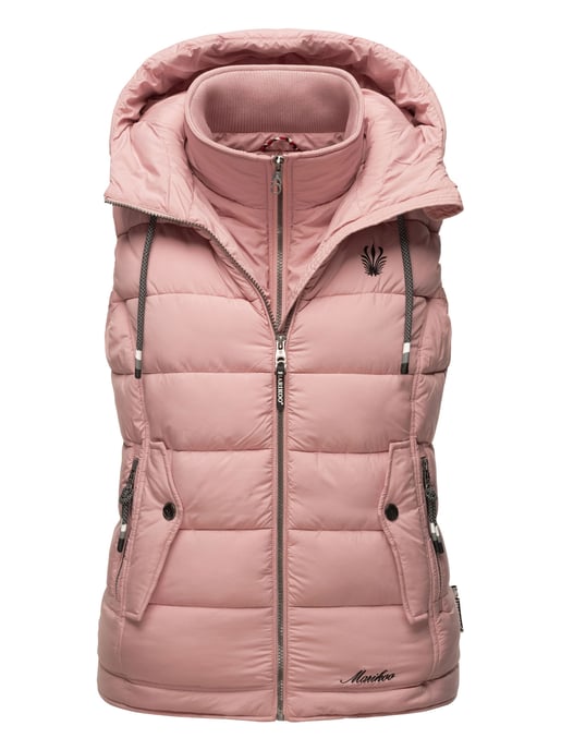Marikoo dames gewatteerd vest – Taisaa, licht met capuchon & snackvak - Image 1