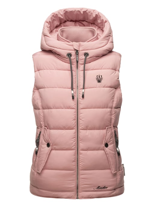 Marikoo dames gewatteerd vest – Taisaa, licht met capuchon & snackvak - Image 3