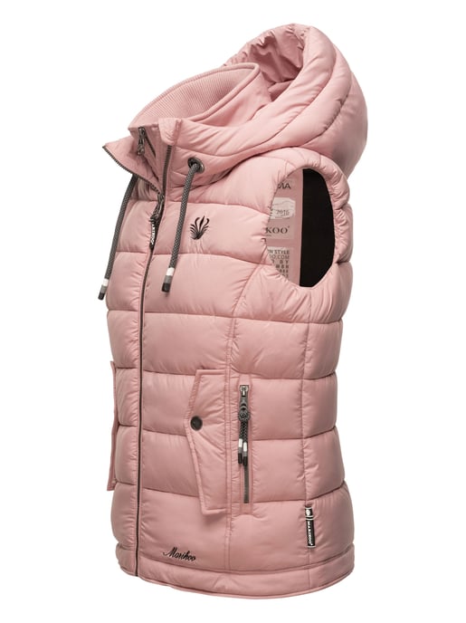 Marikoo dames gewatteerd vest – Taisaa, licht met capuchon & snackvak - Image 4