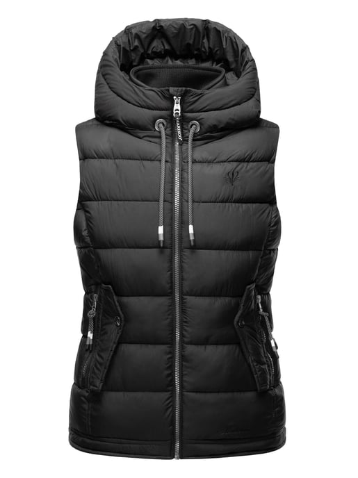 Marikoo dames gewatteerd vest – Taisaa, licht met capuchon & snackvak - Image 2