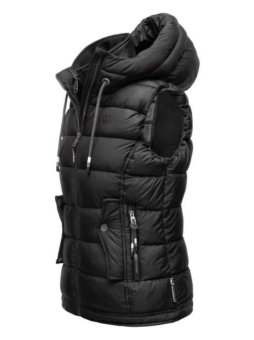 Marikoo dames gewatteerd vest – Taisaa, licht met capuchon & snackvak - Image 3