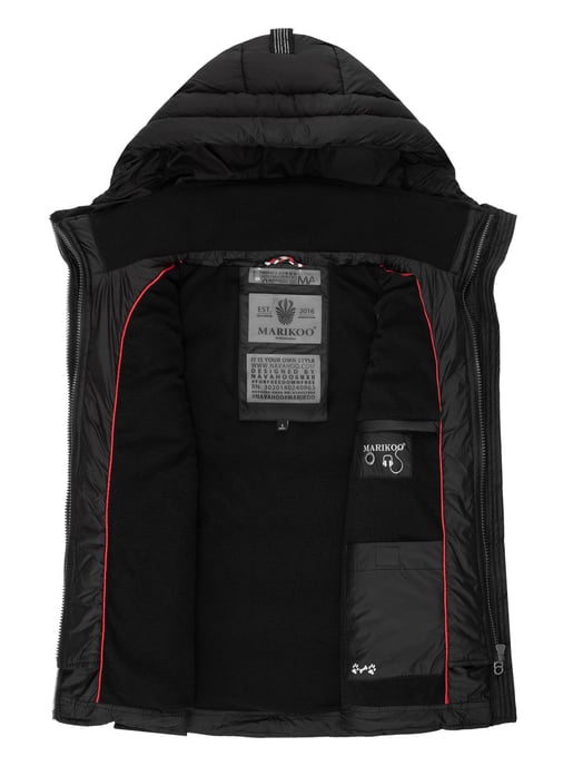 Marikoo dames gewatteerd vest – Taisaa, licht met capuchon & snackvak - Image 6