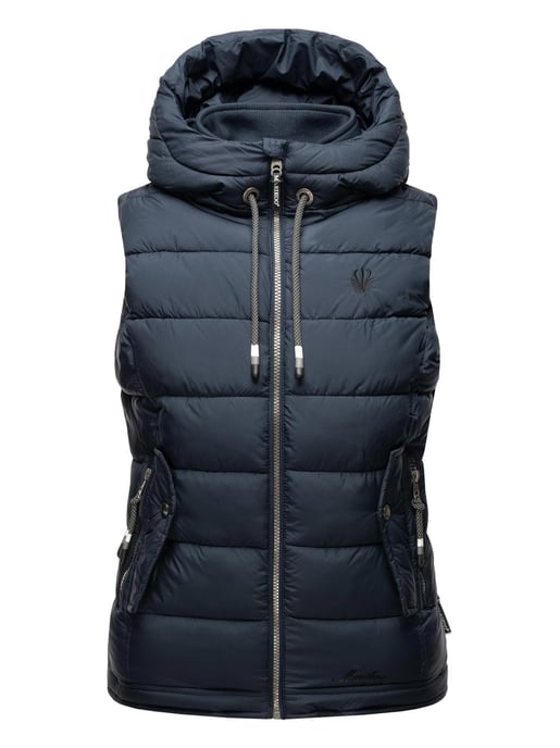 Marikoo dames gewatteerd vest – Taisaa, licht met capuchon & snackvak - Image 2
