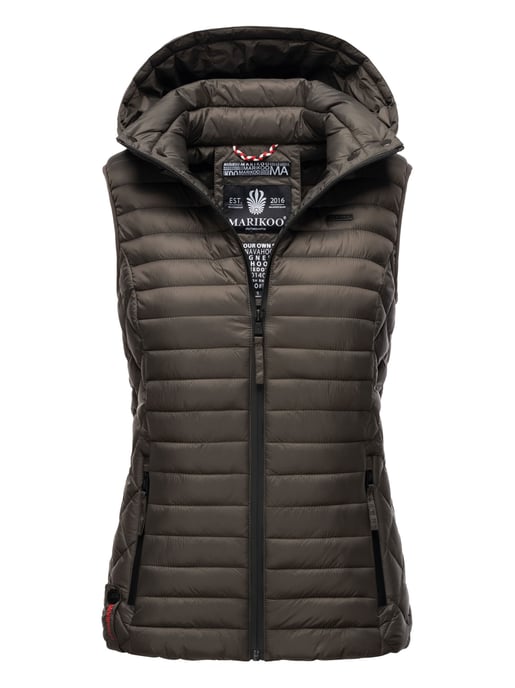 Marikoo women’s quilted vest – Hasenpfote, lightweight with detachable hood - Image 1