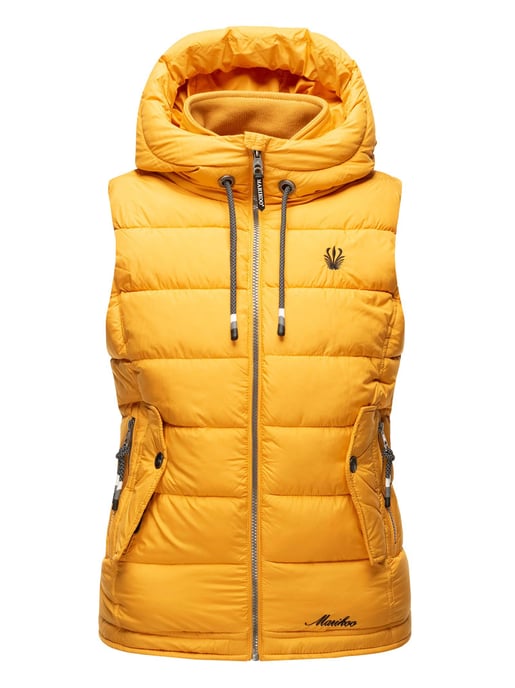 Marikoo dames gewatteerd vest – Taisaa, licht met capuchon & snackvak - Image 2