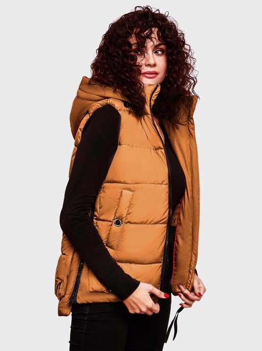 Marikoo dames gewatteerd vest – Zarinaa, licht met afneembare capuchon - Image 2