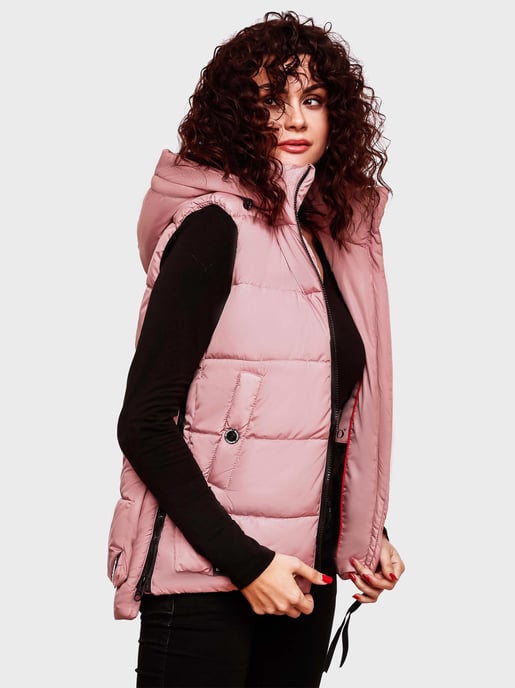 Marikoo dames gewatteerd vest – Zarinaa, licht met afneembare capuchon - Image 2