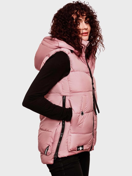 Marikoo dames gewatteerd vest – Zarinaa, licht met afneembare capuchon - Image 3