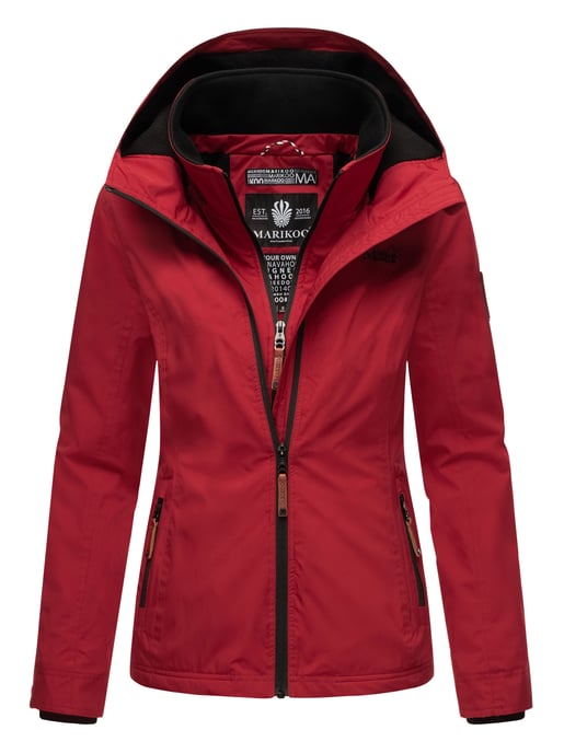 Marikoo women’s transitional jacket Erdbeere with double collar & fleece lining - Image 1