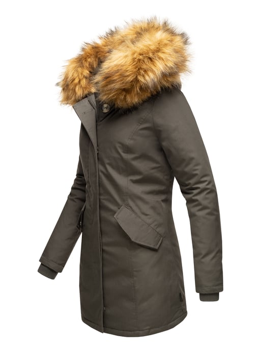 Marikoo dames winterparka met afneembare imitatiebontkraag & capuchon - Image 2