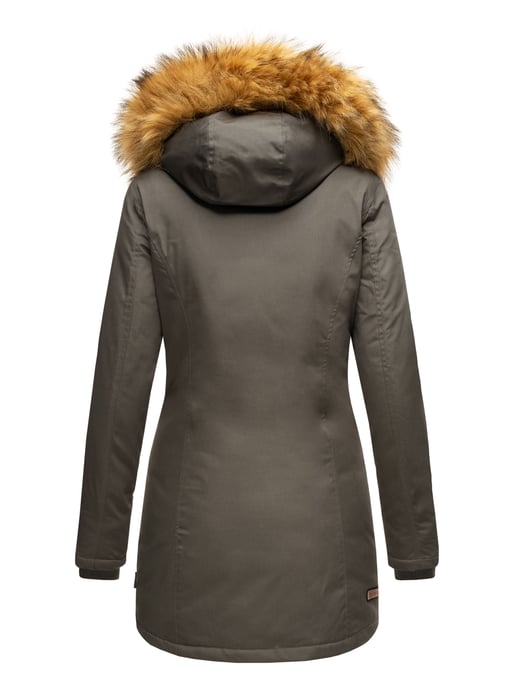 Marikoo dames winterparka met afneembare imitatiebontkraag & capuchon - Image 3