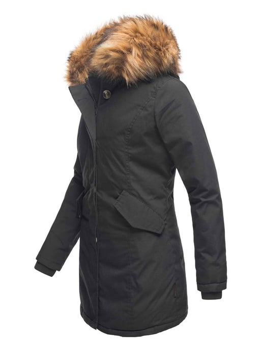 Marikoo dames winterparka met afneembare imitatiebontkraag & capuchon - Image 2