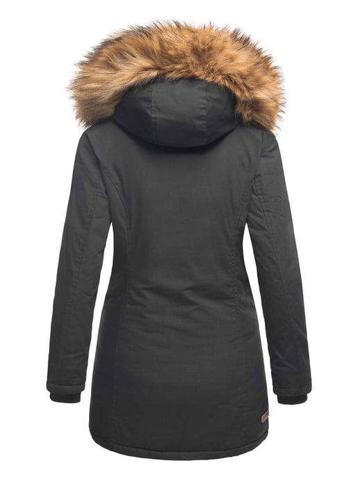 Marikoo dames winterparka met afneembare imitatiebontkraag & capuchon - Image 3