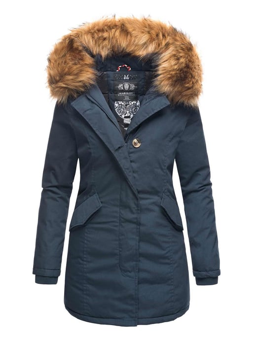 Marikoo dames winterparka met afneembare imitatiebontkraag & capuchon - Image 1