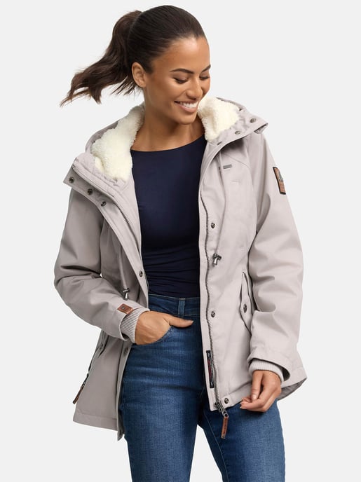 Marikoo women’s winter jacket with teddy fleece lining & hood - Image 6