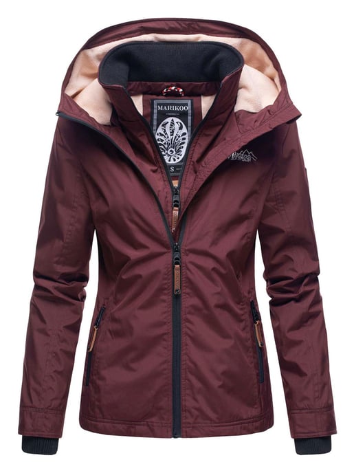 Marikoo women’s transitional jacket Erdbeere with double collar & fleece lining - Image 1