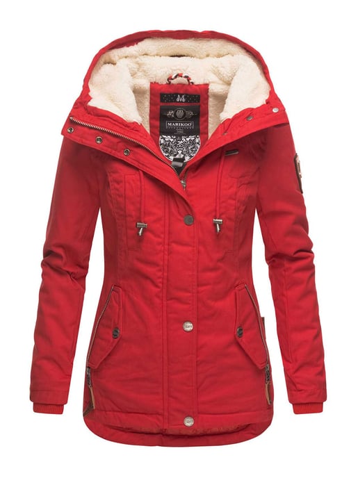 Marikoo women’s winter jacket with teddy fleece lining & hood - Image 1
