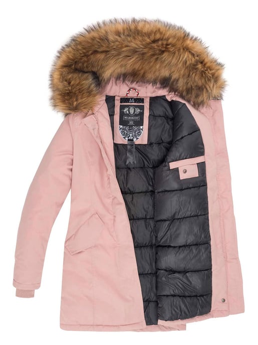 Marikoo dames winterparka met afneembare imitatiebontkraag & capuchon - Image 4