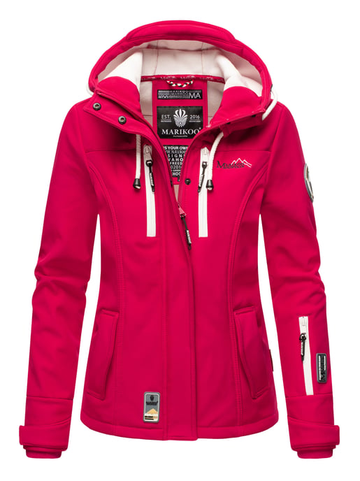 Marikoo women’s softshell jacket – Kleine Zicke, warm with hood & fleece lining - Image 1