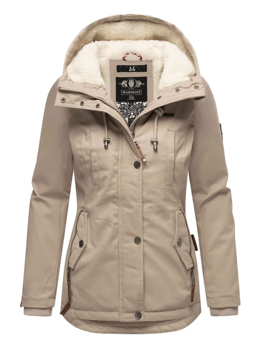 Marikoo women’s winter jacket with teddy fleece lining & hood - Image 1