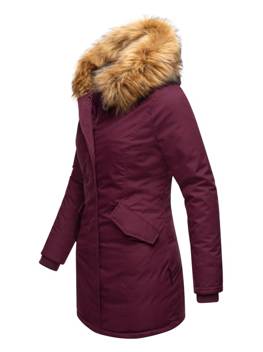 Marikoo dames winterparka met afneembare imitatiebontkraag & capuchon - Image 3