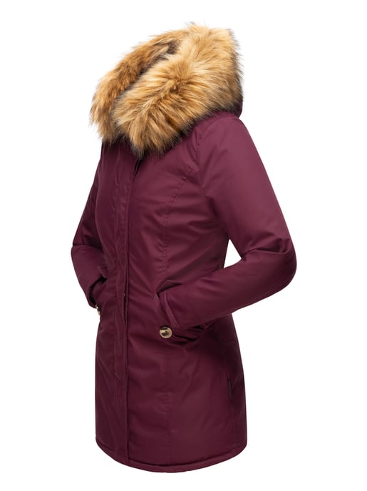 Marikoo dames winterparka met afneembare imitatiebontkraag & capuchon - Image 5