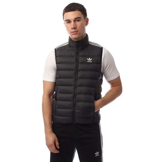 Men's adidas Originals Padded Stand-Up Collar Puffer Vest in Black - Image 1