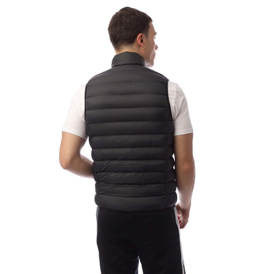 Men's adidas Originals Padded Stand-Up Collar Puffer Vest in Black - Image 2