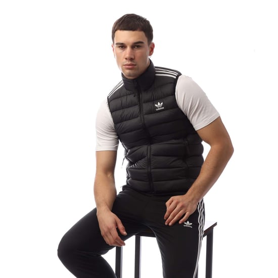 Men's adidas Originals Padded Stand-Up Collar Puffer Vest in Black - Image 4