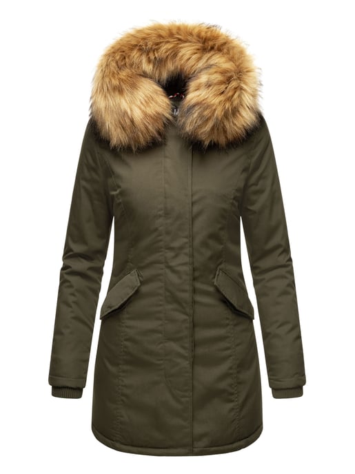 Marikoo dames winterparka met afneembare imitatiebontkraag & capuchon - Image 2