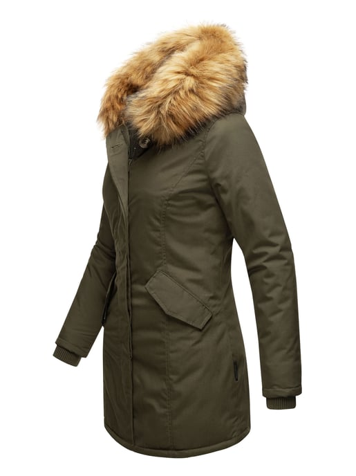 Marikoo dames winterparka met afneembare imitatiebontkraag & capuchon - Image 3