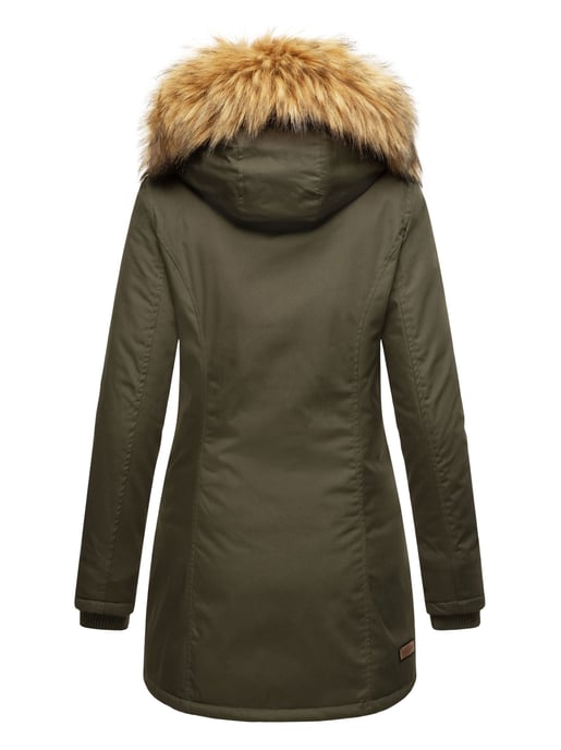 Marikoo dames winterparka met afneembare imitatiebontkraag & capuchon - Image 4