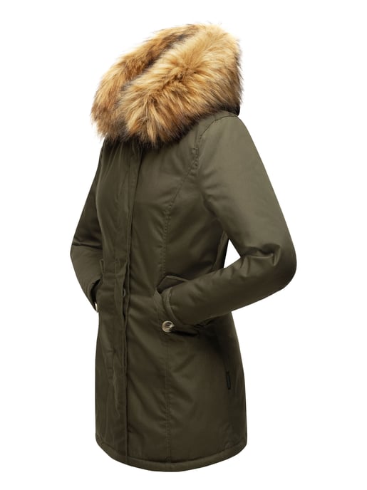 Marikoo dames winterparka met afneembare imitatiebontkraag & capuchon - Image 5