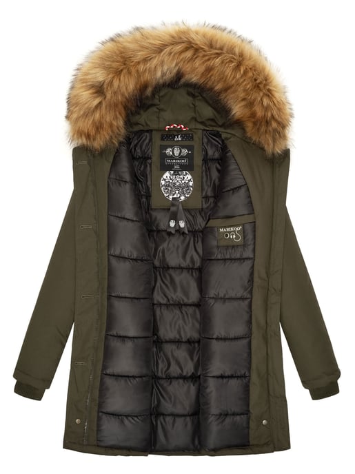 Marikoo dames winterparka met afneembare imitatiebontkraag & capuchon - Image 6