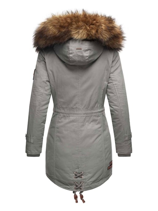 Marikoo dames winterjas met afneembare imitatiebontkraag & taillekoord - Image 3