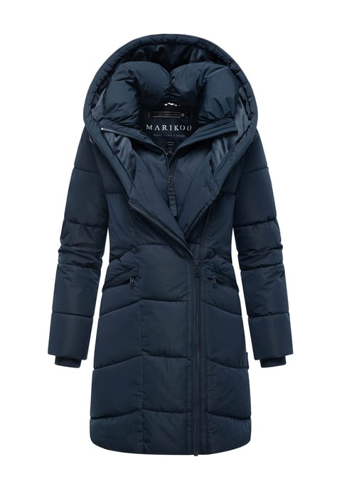 Marikoo dames gewatteerde mantel Virenaa met layer-look & fleecevoering - Image 1