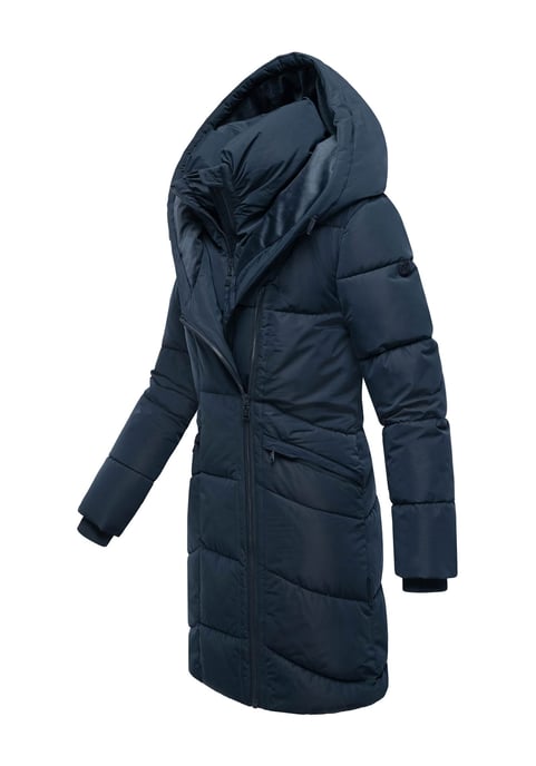 Marikoo dames gewatteerde mantel Virenaa met layer-look & fleecevoering - Image 2