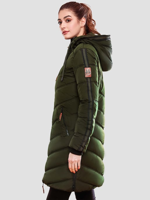 Marikoo women’s quilted winter coat – Armasa, long with hood & teddy lining - Image 4