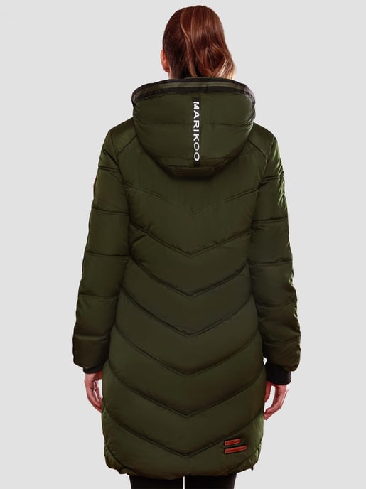 Marikoo women’s quilted winter coat – Armasa, long with hood & teddy lining - Image 5