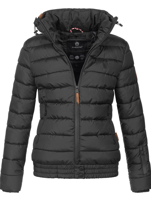 Marikoo women’s quilted jacket Poisen with high collar & teddy fleece pockets - Image 1