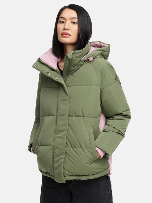 Marikoo women’s quilted jacket Omariaa with colorblock & detachable hood - Image 5