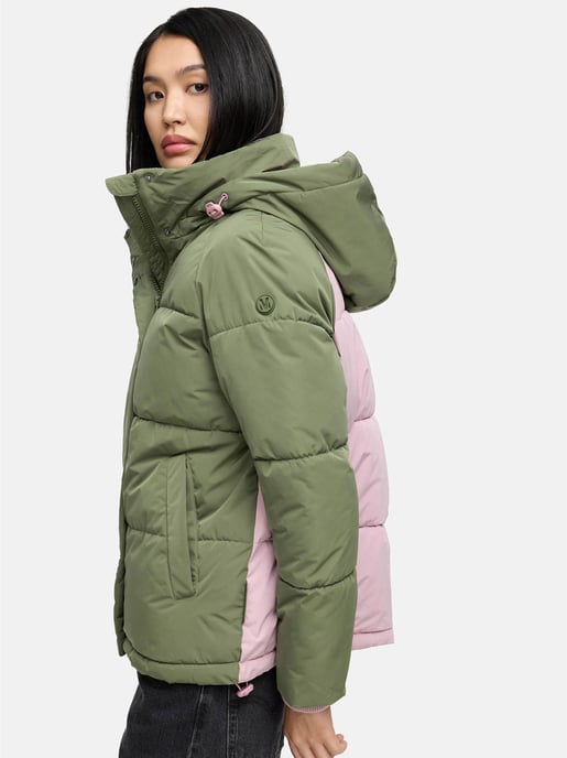 Marikoo women’s quilted jacket Omariaa with colorblock & detachable hood - Image 6