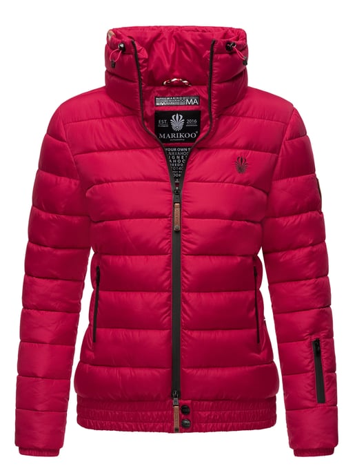 Marikoo women’s quilted jacket Poisen with high collar & teddy fleece pockets - Image 1