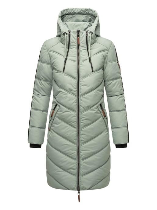 Marikoo women’s quilted winter coat – Armasa, long with hood & teddy lining - Image 2