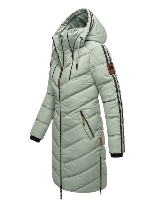 Marikoo women’s quilted winter coat – Armasa, long with hood & teddy lining - Image 3