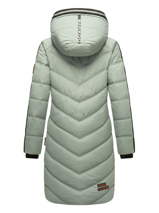 Marikoo women’s quilted winter coat – Armasa, long with hood & teddy lining - Image 4